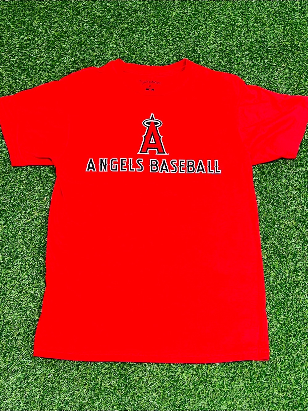 Official MLB Los Angeles Angels Baseball Wright & Ditson Red T-Shirt Size M💎
